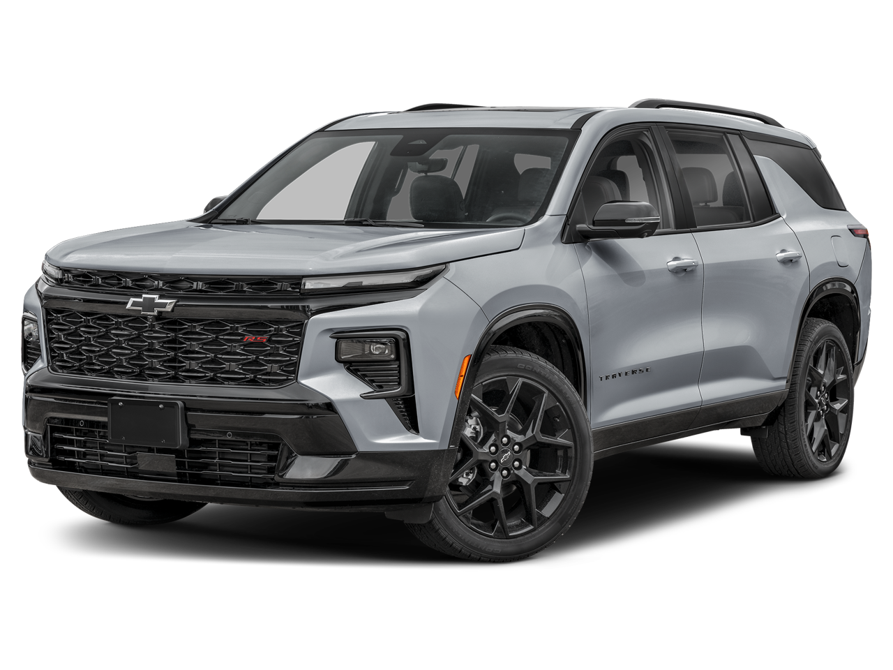2025 Chevrolet Traverse RS in Sterling Gray Metallic — front three-quarter view