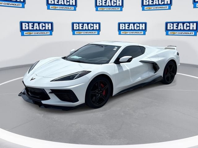 2021 Chevrolet Corvette Stingray 2LT in Arctic White — front three-quarter view