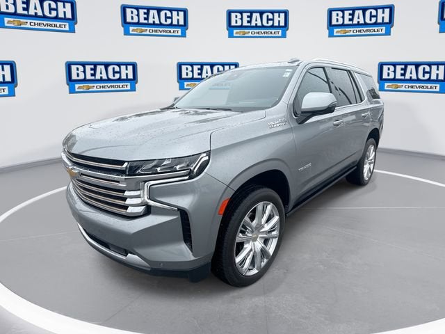 2024 Chevrolet Tahoe High Country in Sterling Gray Metallic — front three-quarter view