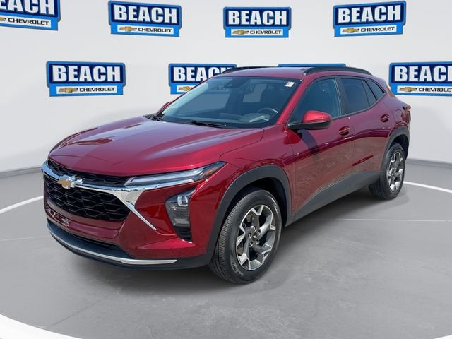 2025 Chevrolet Trax LT in Crimson Metallic — front three-quarter view