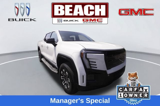 2026 GMC Sierra EV Elevation Extended Range in Summit White — front three-quarter view