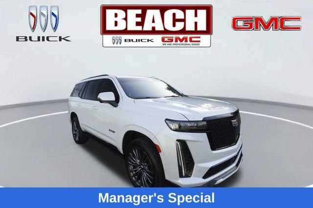 2023 Cadillac Escalade Escalade-V in Crystal White Tricoat — front three-quarter view