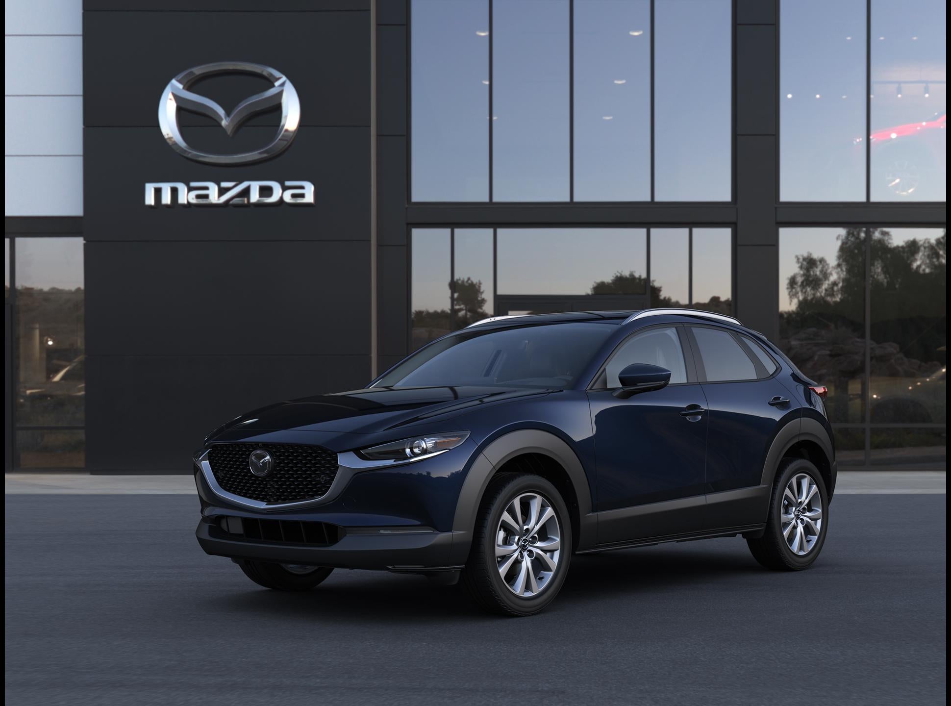 2026 Mazda Mazda CX-30 2.5 S Premium AWD in Deep Crystal Blue Mica — front three-quarter view