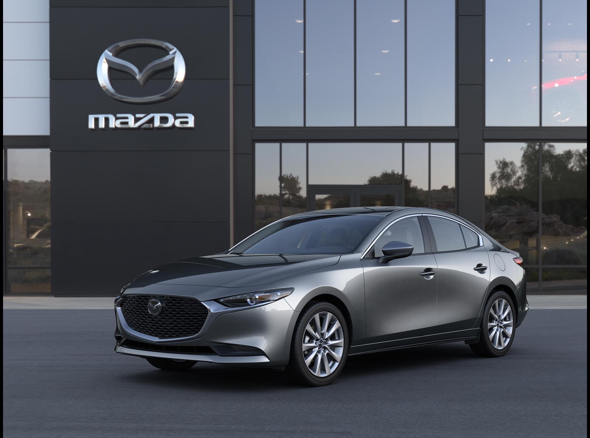 2026 Mazda Mazda3 2.5 S Preferred FWD in Machine Gray Metallic — front three-quarter view