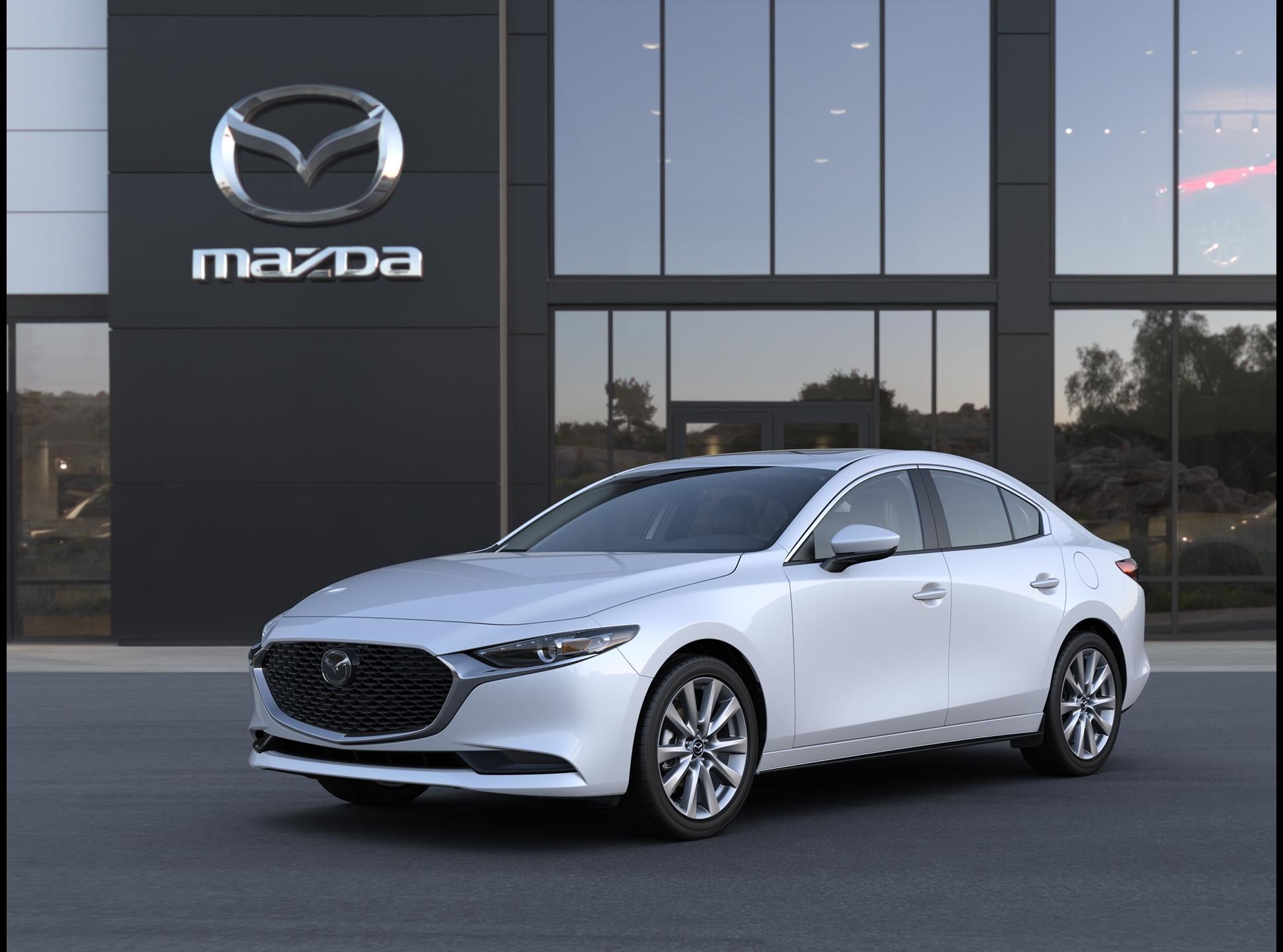 2026 Mazda Mazda3 2.5 S Preferred FWD in Snowflake White Pearl Mica — front three-quarter view