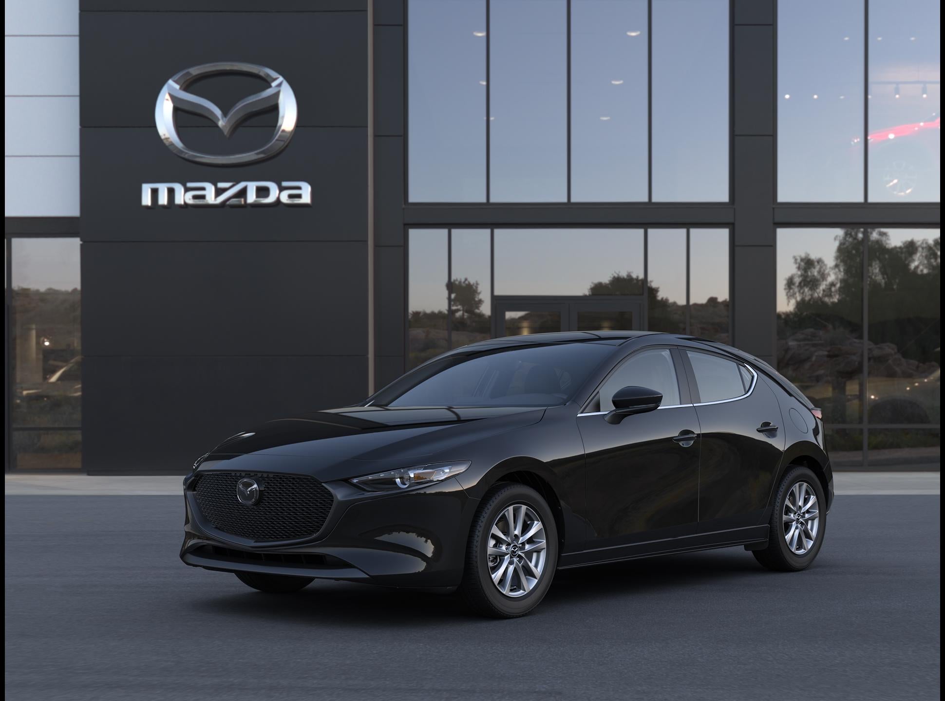2026 Mazda Mazda3 2.5 S Auto FWD in Jet Black Mica — front three-quarter view
