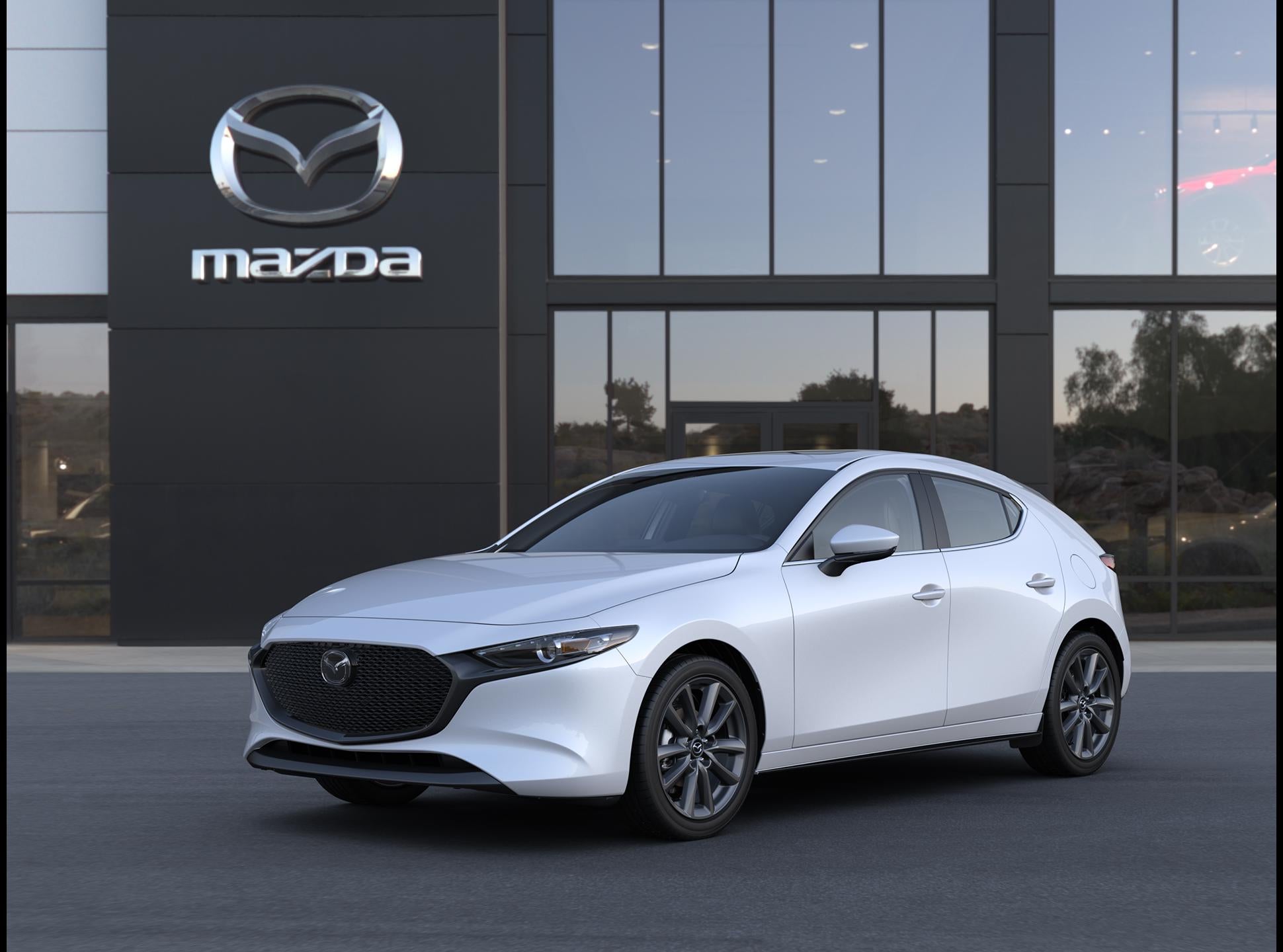 2026 Mazda Mazda3 2.5 S Preferred Auto FWD in Snowflake White Pearl Mica — front three-quarter view