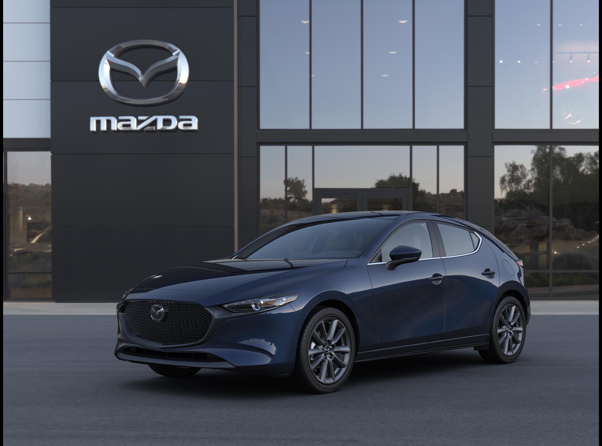 2026 Mazda Mazda3 2.5 S Preferred Auto FWD in Deep Crystal Blue Mica — front three-quarter view