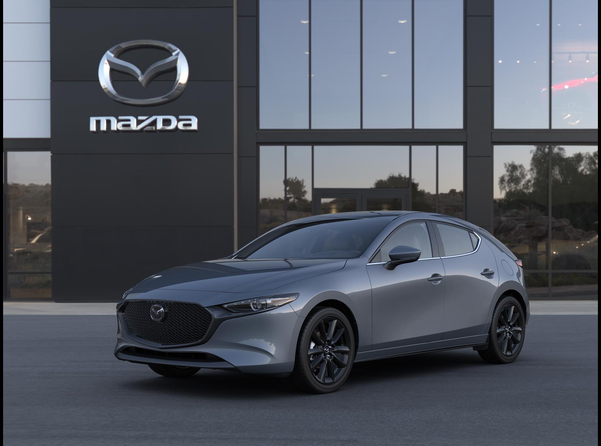 2026 Mazda Mazda3 2.5 S Premium Manual FWD in Polymetal Gray Metallic — front three-quarter view