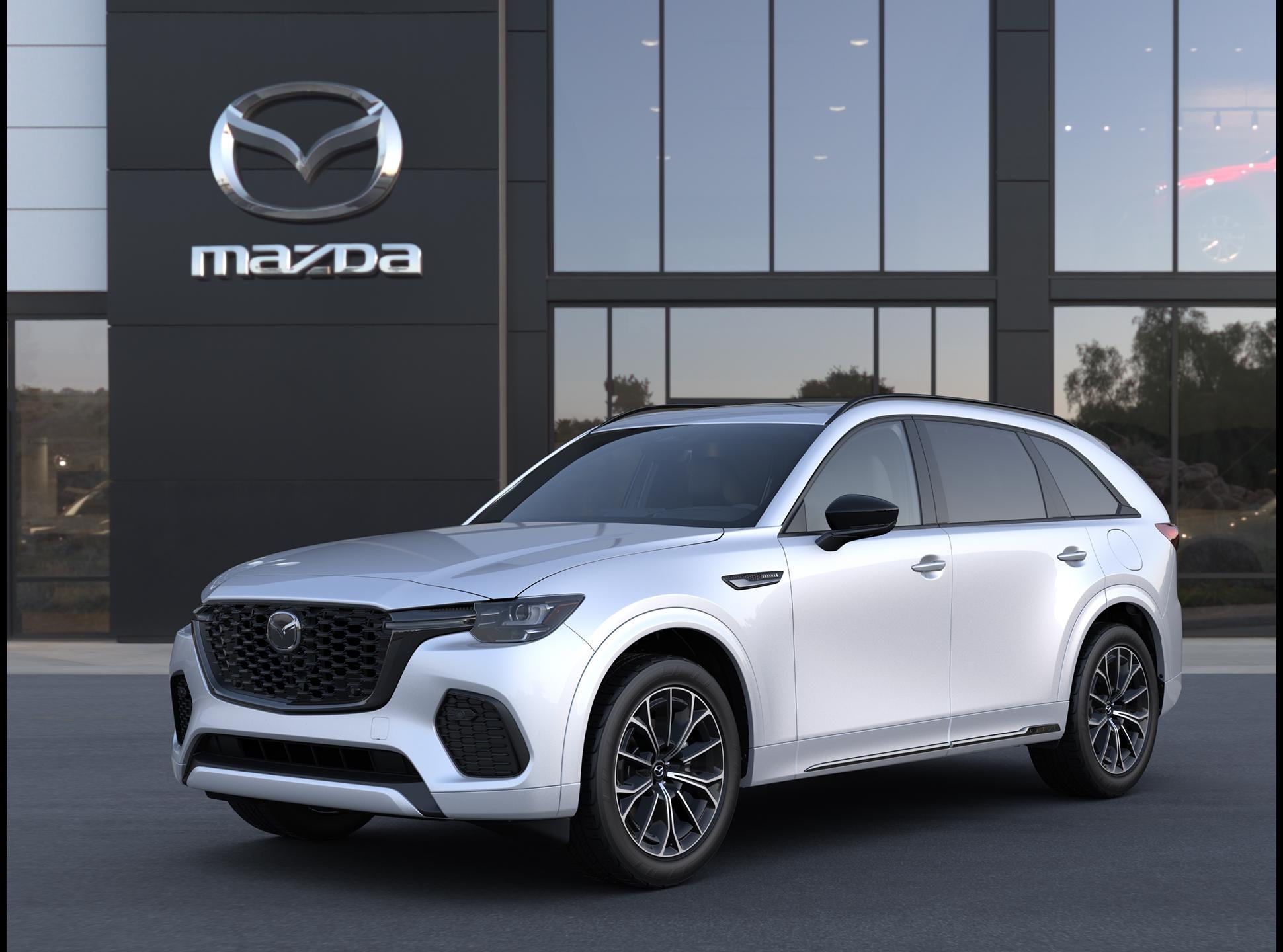 2026 Mazda Mazda CX-70 3.3 Turbo S Premium AWD in Rhodium White Premium — front three-quarter view