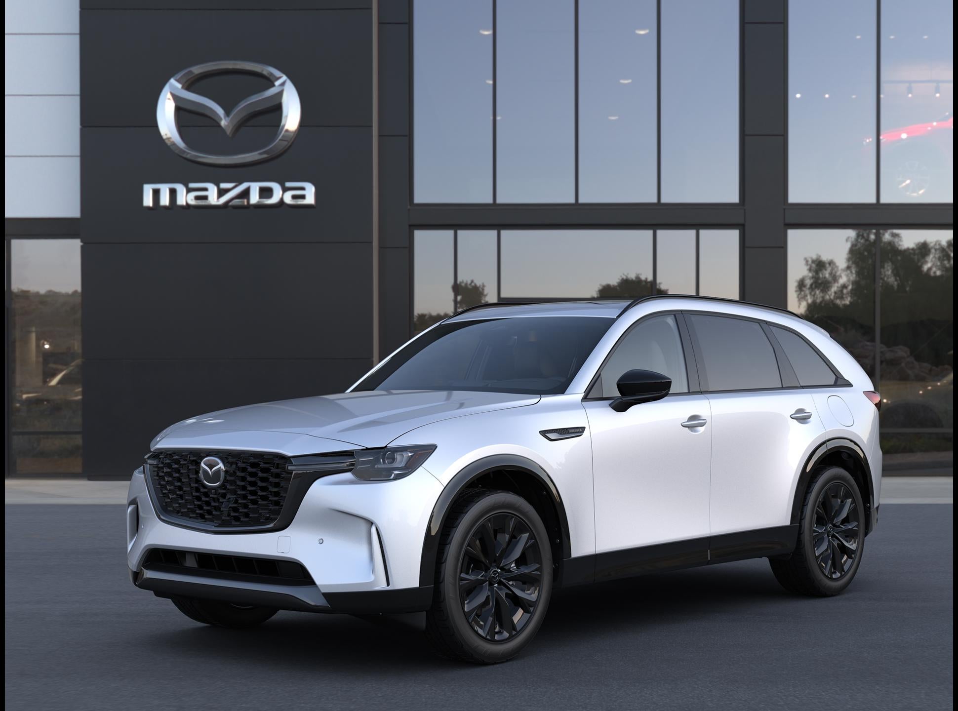 2026 Mazda Mazda CX-90 3.3 Turbo S Premium Sport in Rhodium White Premium — front three-quarter view