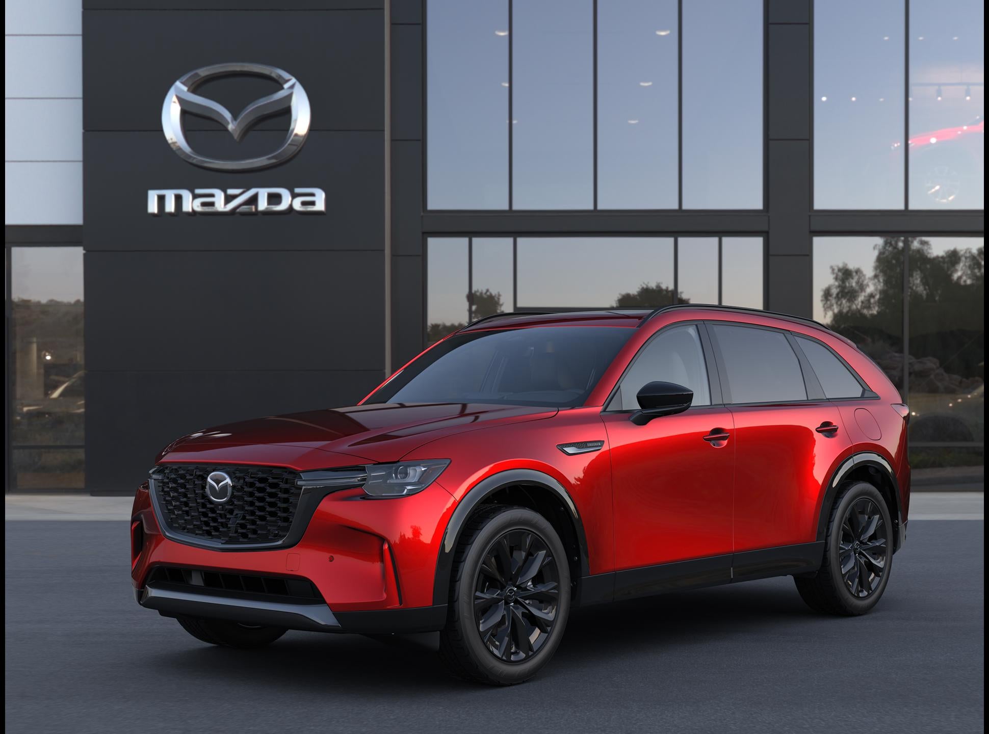 2026 Mazda Mazda CX-90 3.3 Turbo S Premium Sport in Soul Red Crystal Metallic — front three-quarter view