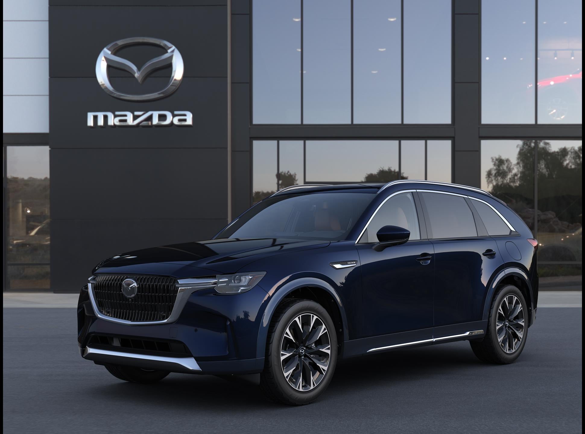 2026 Mazda Mazda CX-90 3.3 Turbo S Premium Plus in Deep Crystal Blue Mica — front three-quarter view