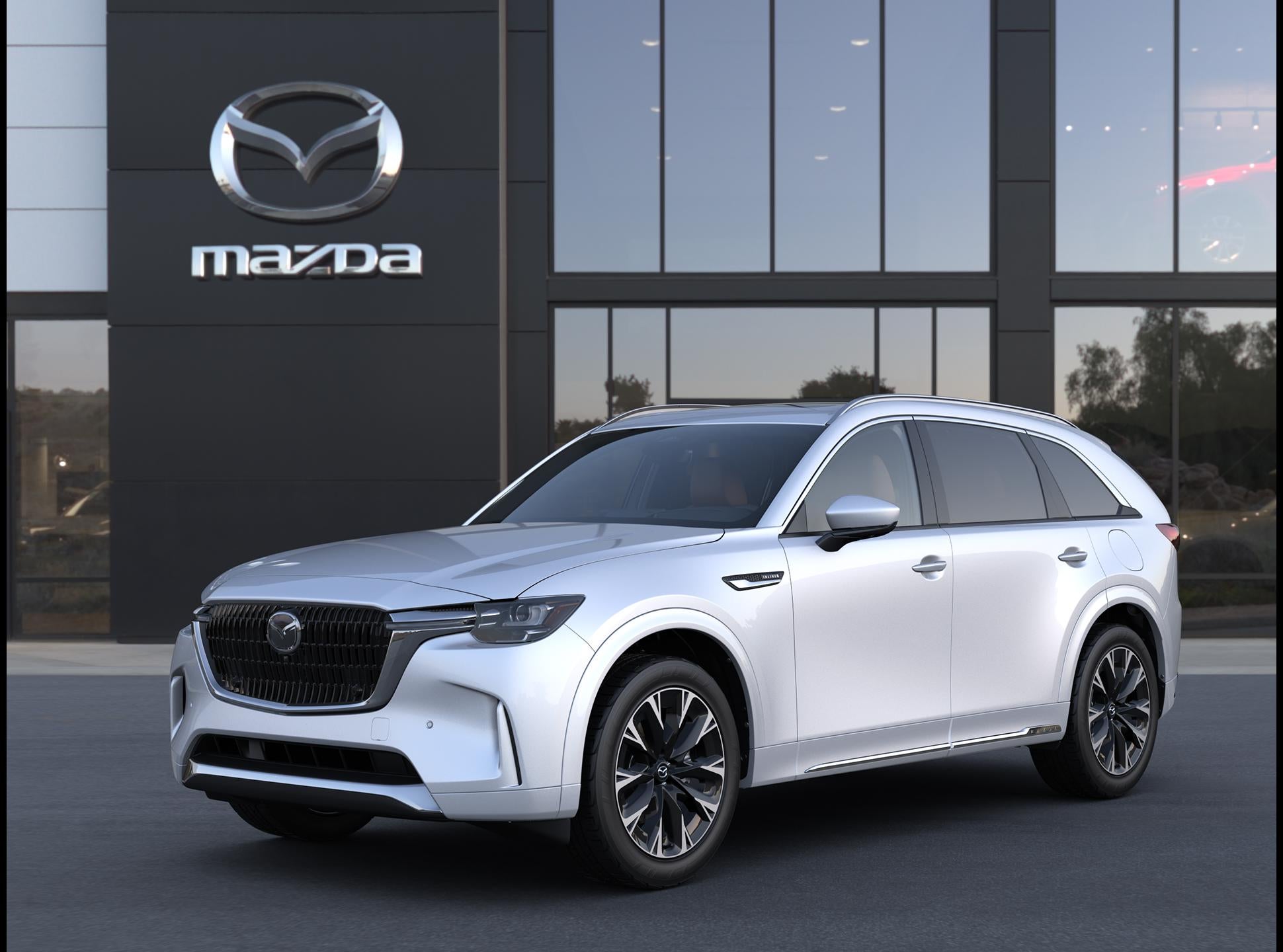 2026 Mazda Mazda CX-90 3.3 Turbo S Premium Plus AWD in Rhodium White Premium — front three-quarter view