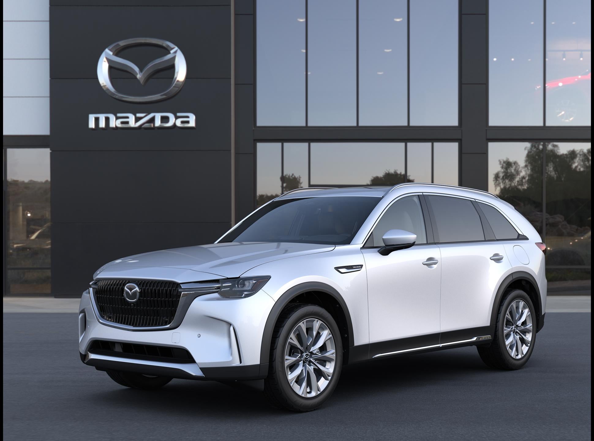 2026 Mazda Mazda CX-90 3.3 Turbo Premium Plus AWD in Rhodium White Premium — front three-quarter view