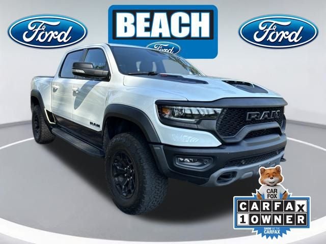 2022 RAM 1500 TRX in Bright White Clearcoat — front three-quarter view