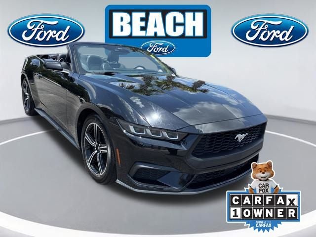 2025 Ford Mustang EcoBoost Premium in Shadow Black — front three-quarter view