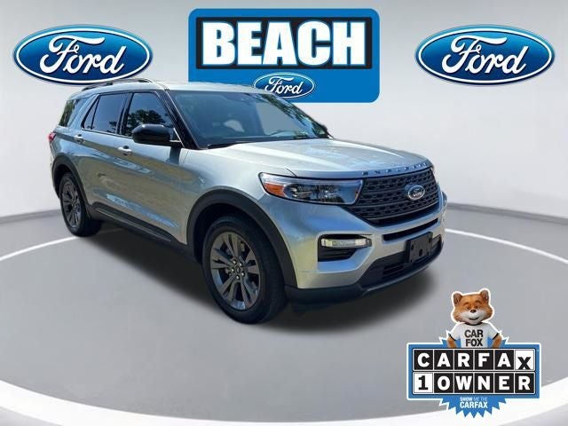 2024 Ford Explorer XLT in Silver Metallic — front three-quarter view