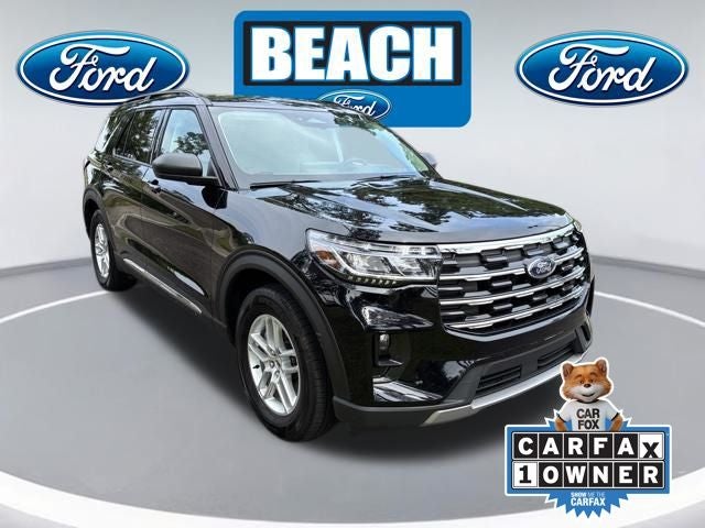 2025 Ford Explorer Active in Black Metallic — front three-quarter view