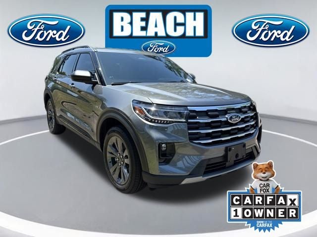 2026 Ford Explorer Active in Gray Metallic — front three-quarter view