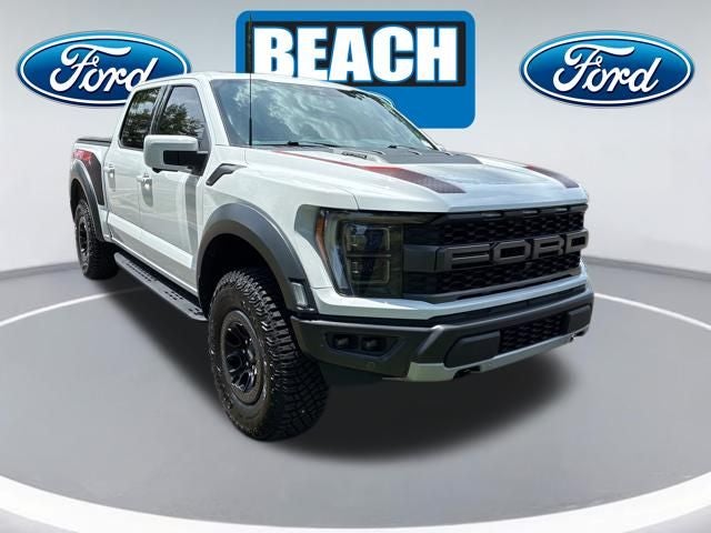 2022 Ford F-150 Raptor in Oxford White — front three-quarter view