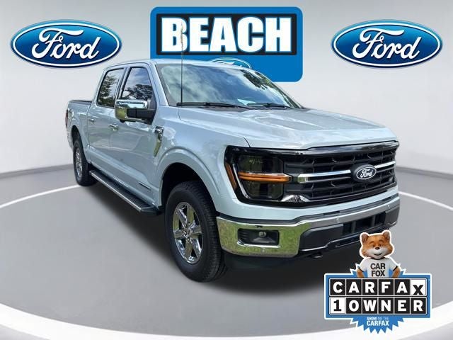 2025 Ford F-150 XLT in White Metallic — front three-quarter view