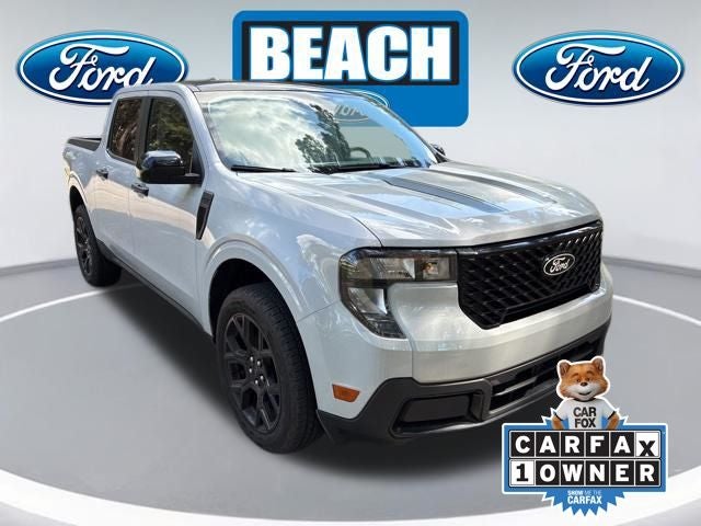 2025 Ford Maverick XLT in White Metallic — front three-quarter view