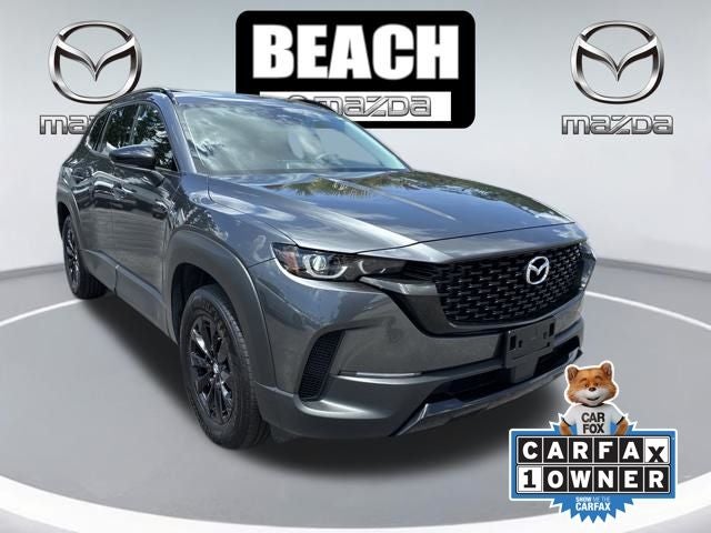 2025 Mazda Mazda CX-50 Hybrid Premium in Machine Gray Metallic — front three-quarter view