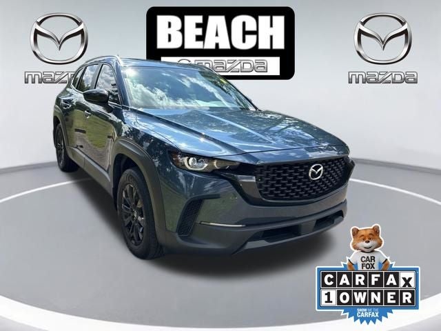 2025 Mazda Mazda CX-50 2.5 S Premium Package in Ingot Blue Metallic — front three-quarter view
