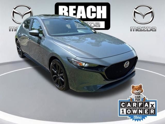 2022 Mazda Mazda3 Carbon Edition in Polymetal Gray Metallic — front three-quarter view